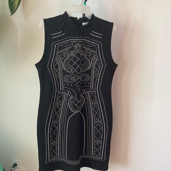 Say What? Dresses & Skirts - Say What XL black dress with rhinestone and pearl bead accents